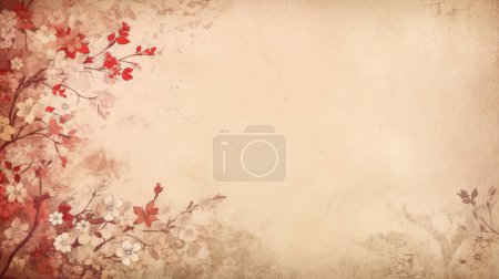 Grunge Retro Styled Paper with Elderly Senior Red Stained Textured Background