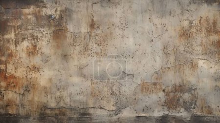 Photo for Weathered Concrete Wall with Rusty Metal Patterns - Royalty Free Image