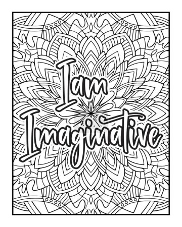 Illustration for An Inspirational word Coloring page for Positive Thinking and Self-Motivation. Coloring page - Royalty Free Image