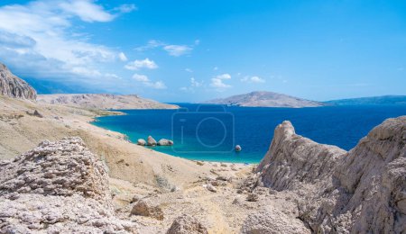 Photo for View on famous beach Beritnica in Metajna on Pag island in Croatia - Royalty Free Image