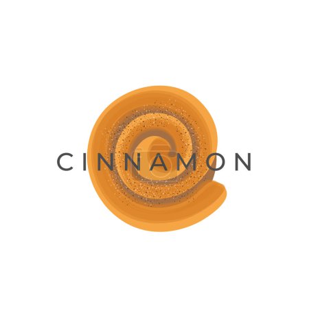 Illustration for Cinnamon Roll Realistic Vector Illustration Logo - Royalty Free Image