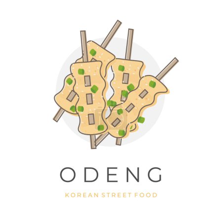Ilustración de Korean Street Food Eomuk Odeng Cartoon Vector Illustration Logo - Imagen libre de derechos