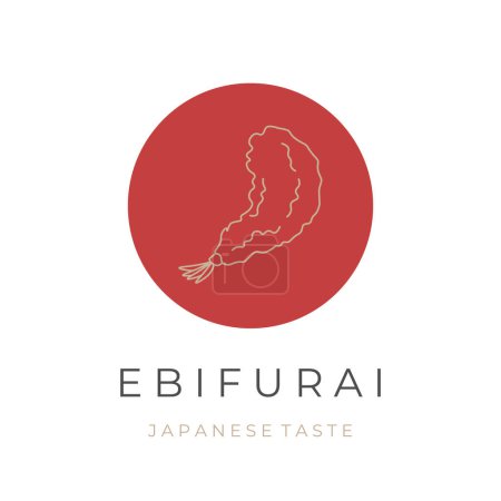 Illustration for Japanese Ebi Furai Illustration Logo - Royalty Free Image