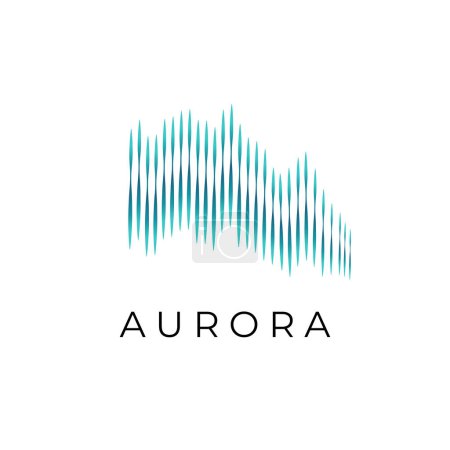 Illustration for Aurora Simple Illustration Logo With Beautiful Color Waves - Royalty Free Image