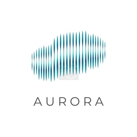 Illustration for Aurora Simple Illustrated Logo With Beautiful Color Rows - Royalty Free Image