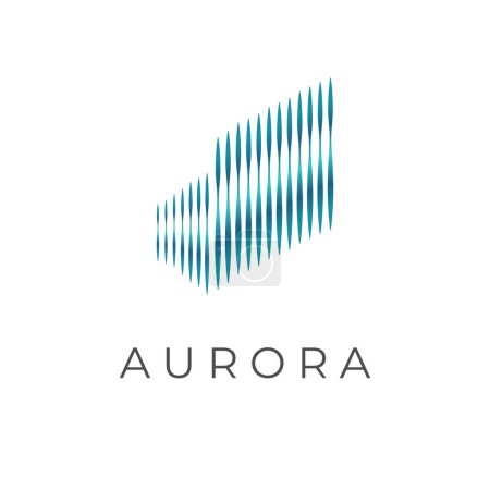 Illustration for Aurora Simple Illustration Logo With Gradient Colors - Royalty Free Image