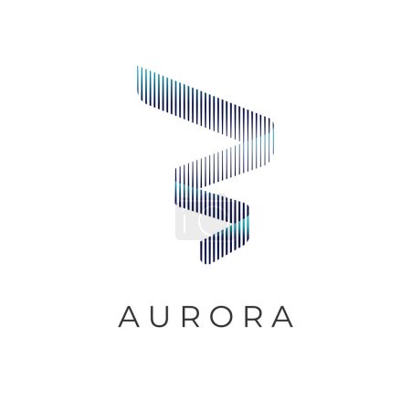 Illustration for Abstract Aurora Simple Logo With Beautiful Colors - Royalty Free Image