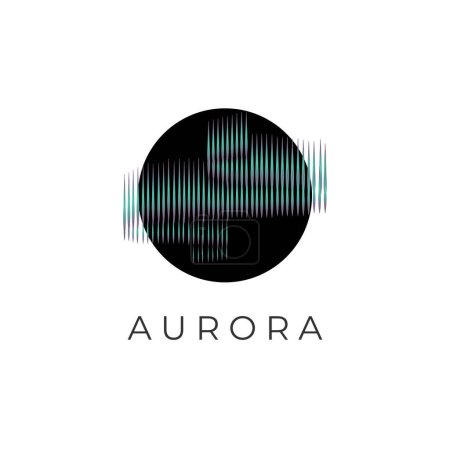 Illustration for Aurora Simple Illustration Logo With Black Shadow - Royalty Free Image