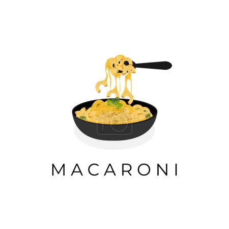 Téléchargez les illustrations : Illustration of Macaroni Cheese Melting Over a Pot - en licence libre de droit