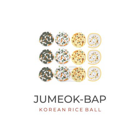 Téléchargez les illustrations : Illustration des types d'aliments coréens de Jumeok bap - en licence libre de droit