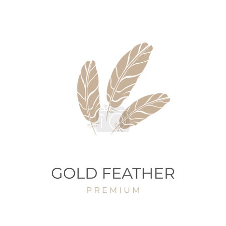 Ilustración de Elegante y lujoso logotipo de ilustración de vectores de plumas - Imagen libre de derechos