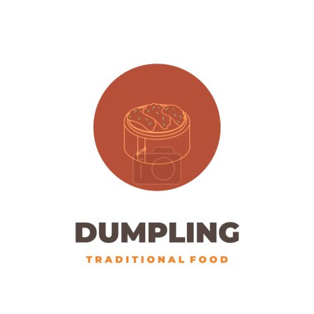 Illustration for Simple illustration logo luxury dumpling dim sum - Royalty Free Image
