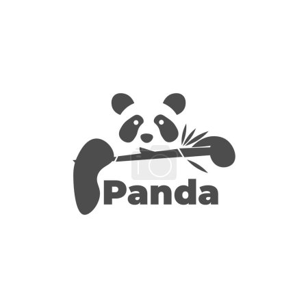 Téléchargez les illustrations : Lazy Panda in a Bamboo Vector Illustration Logo - en licence libre de droit