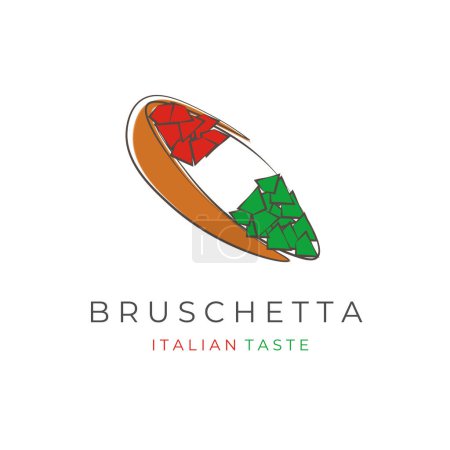 Illustration for Italian Bruschetta Bread Simple vector illustration logo - Royalty Free Image