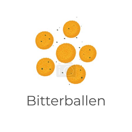 Illustration for Dutch Bitterballen Illustration Logo On White Background - Royalty Free Image