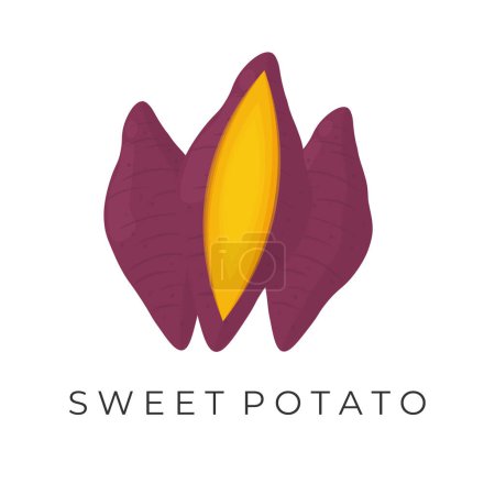Ilustración de Logo de ilustración de patata dulce púrpura hervida - Imagen libre de derechos