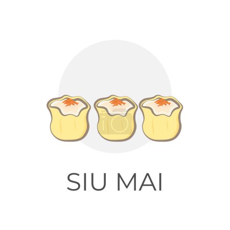 Illustration for Chinese Food Dumplings Simple Illustration Logo Shumai siu mai siomai - Royalty Free Image