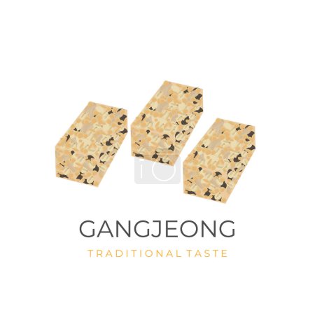 Illustration for Gangjeong Yakgwa Cookie Illustration Logo - Royalty Free Image