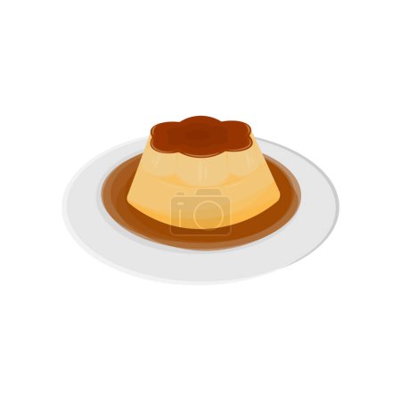 Téléchargez les illustrations : Logo Illustration du pudding japonais Purin prêt à servir - en licence libre de droit