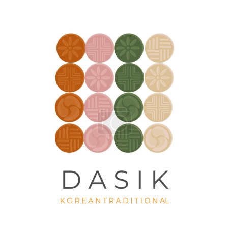 Illustration for Illustration Logo Traditional Cake Dasik For Celebration - Royalty Free Image