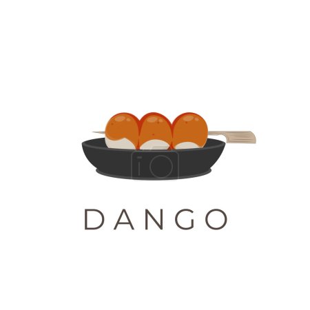 Téléchargez les illustrations : Logo Illustration du gâteau japonais Dango prêt à servir - en licence libre de droit