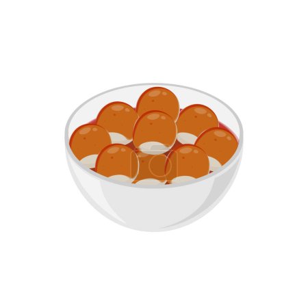 Téléchargez les illustrations : Gâteau japonais Dango dans un bol illustration vectorielle logo - en licence libre de droit