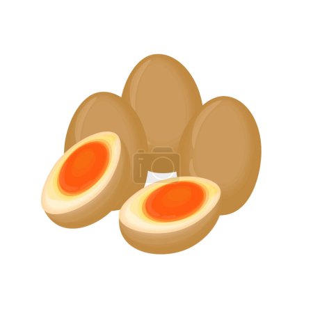 Ilustración de Logo Ilustración de huevo de soja Ajitama o huevo en escabeche para ramen japonés Topping - Imagen libre de derechos