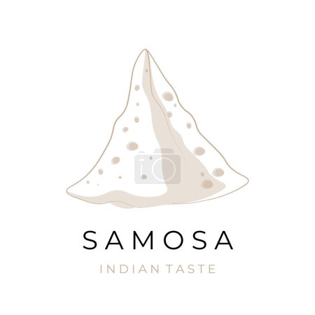 Illustration for Samosa Simple Cartoon Illustration Logo - Royalty Free Image