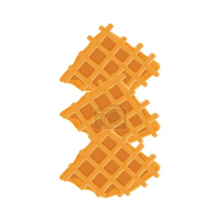 Délicieux Croissant gaufre Croffle Illustration Logo