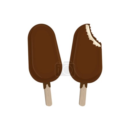 Téléchargez les illustrations : Saveur chocolat Popsicle Ice Cream logo illustration - en licence libre de droit