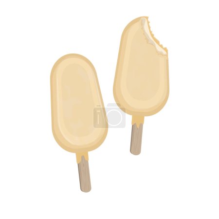 Téléchargez les illustrations : Crème glacée au chocolat blanc logo illustration Popsicle - en licence libre de droit