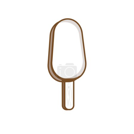 Téléchargez les illustrations : Chocolat Popsicle Ice Line Art vectoriel Illustration Logo - en licence libre de droit