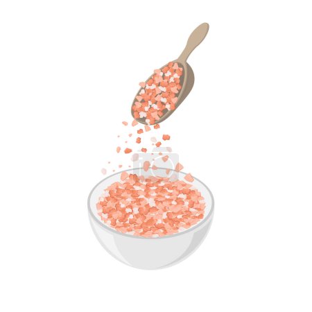 Illustration for Himalayan Salt or Pink Salt Superfood Illustration Logo - Royalty Free Image