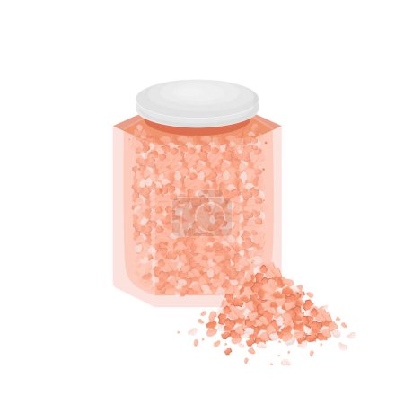 Illustration for Logo Illustration of Himalayan Salt in a Glass Jar - Royalty Free Image