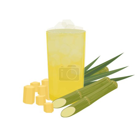 Illustration for Fresh Sugarcane Juice Vector Illustration Logo - Royalty Free Image