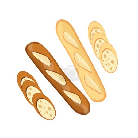 Illustration for Fresh French baguette Vector Illustration Logo - Royalty Free Image