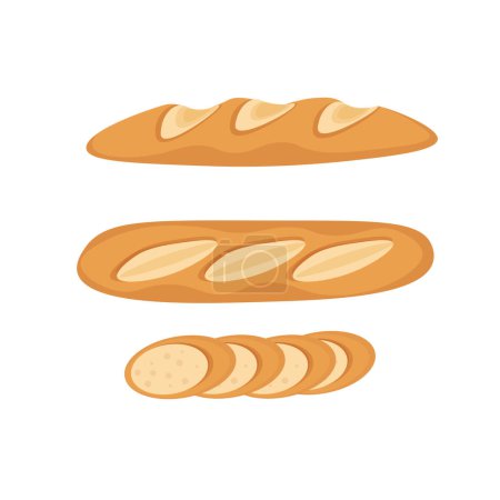 Illustration for Vector Illustration Logo Baguette Bread - Royalty Free Image
