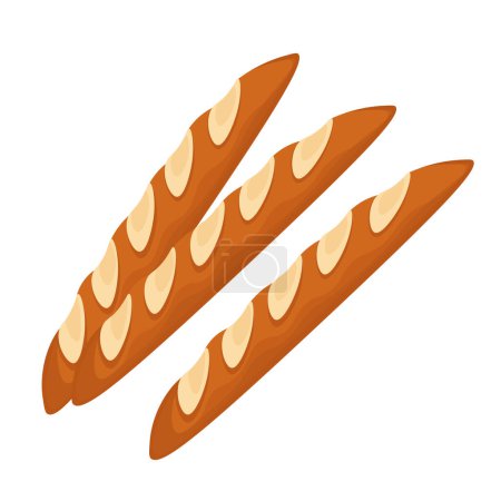 Illustration for Fresh Baked Baguette Bread Vector illustration logo - Royalty Free Image
