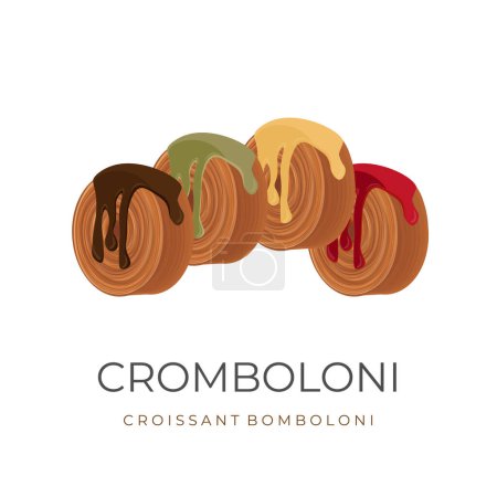 Ilustración de Nueva York rollos Croissant o Cromboloni con varios sabores Vector Ilustración Logo - Imagen libre de derechos