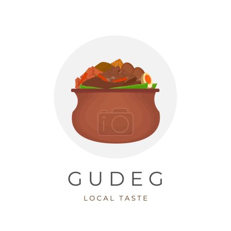 Illustration for Vector illustration logo of traditional food gudeg kendil - Royalty Free Image