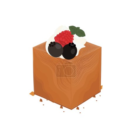 Ilustración de Logotipo ilustrativo de un delicioso cubo de croissant - Imagen libre de derechos