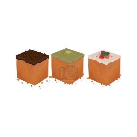 Ilustración de Logo Ilustración de croissants cubo con varios sabores - Imagen libre de derechos