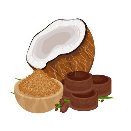 Logo d'illustration vectoriel traditionnel de sucre javanais