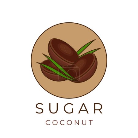 Simple cartoon logo of gula jawa javanese sugar brown sugar