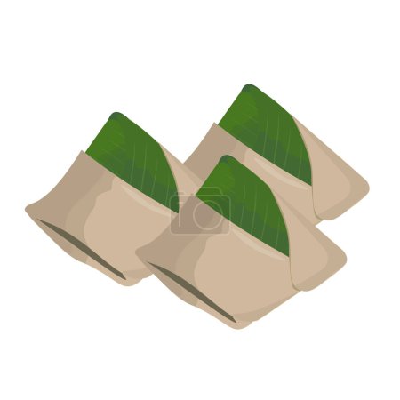 Emballé nasi lemak vecteur illustration logo