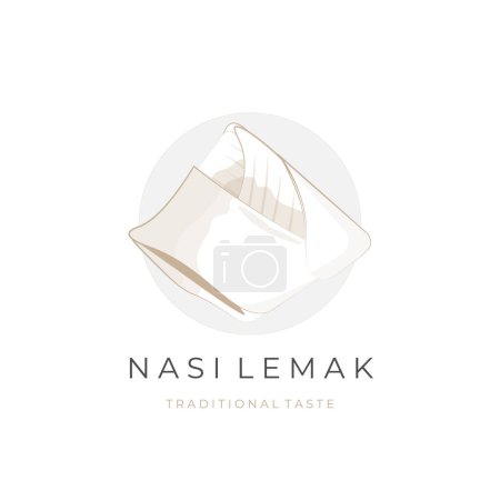 Emballé nasi lemak vecteur illustration logo