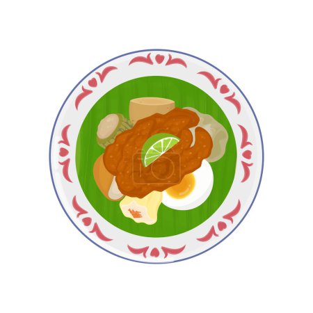 Logo ilustración vector comida tradicional indonesia siomay