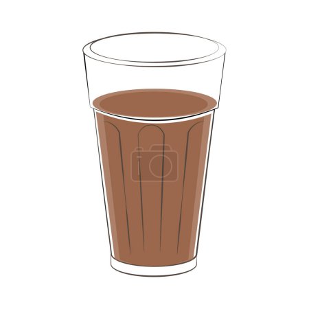 Vector Illustration logo Indian chai in glass cups 