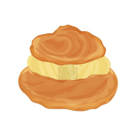 Vector Illustration logo Choux Cream Puff Cake