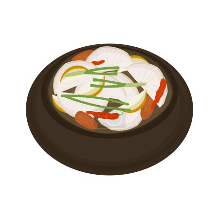 Vektorillustration Logo Traditionelles koreanisches Essen Dongchimi